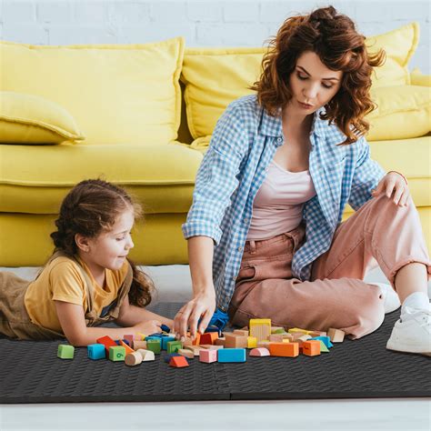 24/48/72/96 Tiles Puzzle Exercise Mat Interlocking 3/4''Thick Foam ...