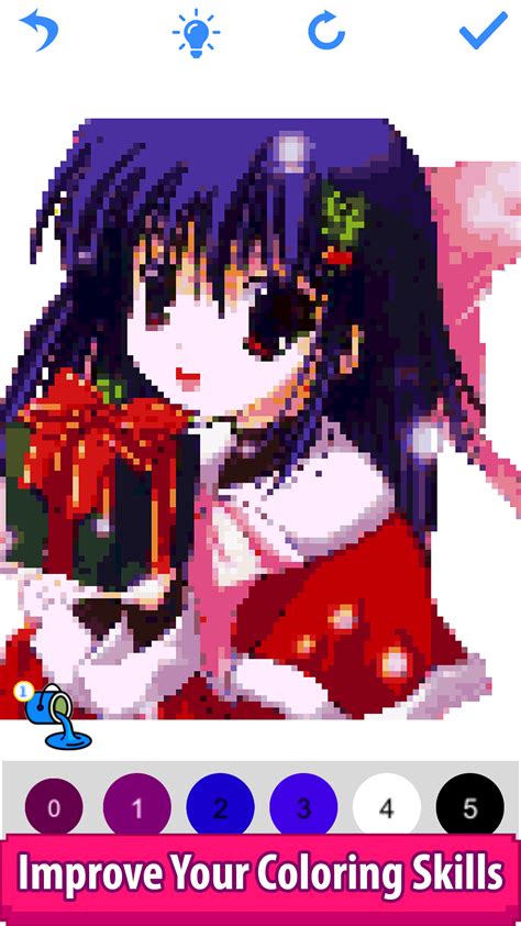 Anime Manga Pixel Art - Paint by Number, Sandbox Coloring Pages:Amazon ...