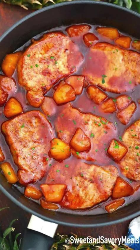 Skillet BBQ Pork Chops with Pineapple | Recipe | Pork recipes, Pork ...