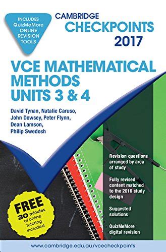 Cambridge Checkpoints VCE Mathematical Methods Units 3 and 4 2017 and ...