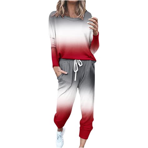 Aofany Sweat Suits for Women Jogging Suits Loose 2 Piece Sets Gradient ...