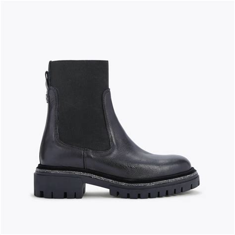 DAZZLE ANKLE Black Leather Ankle Boots by CARVELA