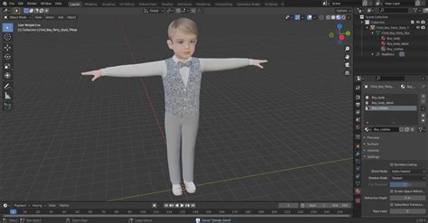 3D Child Boy Party Style T-Pose model | 3D Molier International