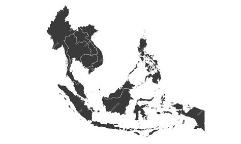 South East Asia map with regions countries Indonesia Vietnam Thailand Philippines Malaysia map ...