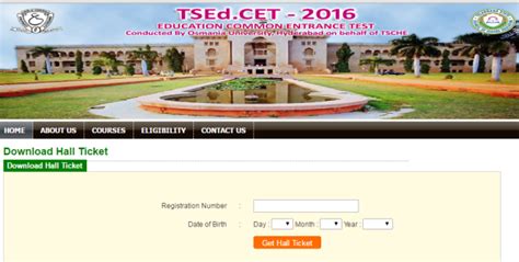 B.Ed Entrance /TSEDCET 2016 Hall Tickets Download @tsedcet.org - Jobs ...