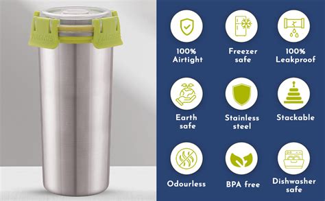 Buy Magnus Stainless Steel Matte Klip Lock Tumbler with Lid - 500ml ...