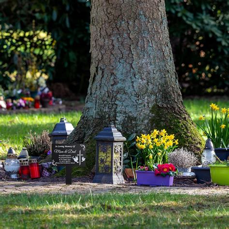 Buy Cross Grave Markers Memorial Remembrance Plaque Stake Waterproof ...