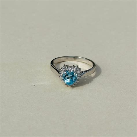 Ross 925 Silver Blue Topaz Heart Ring