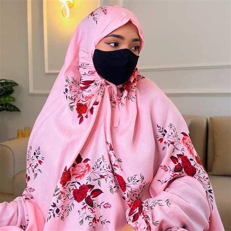 Pink Floral Namaz Makhna - Cotton Pink Floral |Full Length,Soft Fabric ...