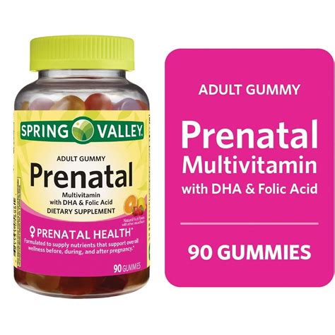 Spring Valley Prenatal Multivitamin Gummies with DHA and Folic Acid, 90 Count - Walmart.com