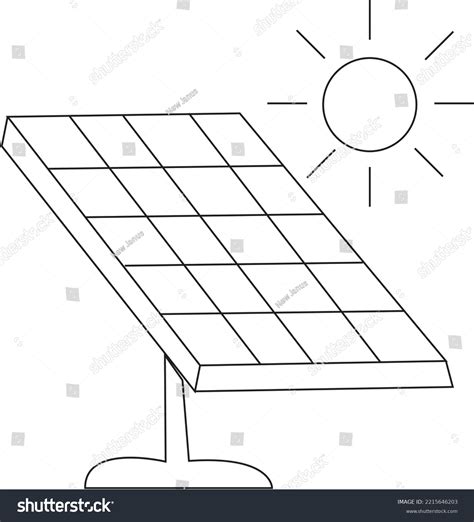 Solar Panel Drawing Coloring Stock Vector (Royalty Free) 2215646203 ...