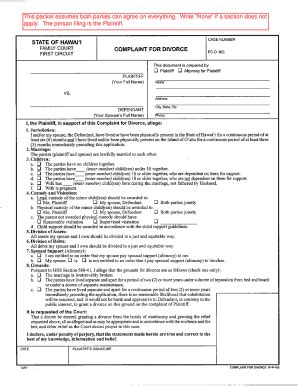 Fillable Online mcbh usmc norfolk complaint for divorce fill in form ...
