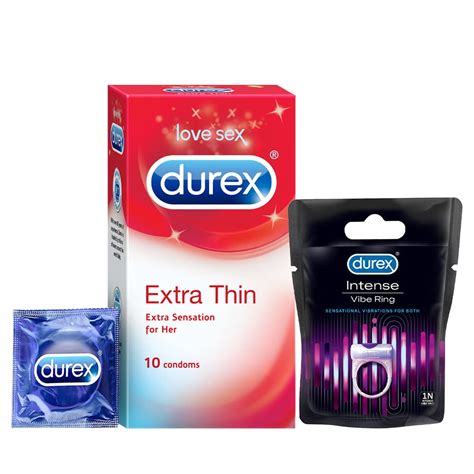 Buy Durex Condoms, Extra Thin - 10 Count & Durex Play Vibrations ...