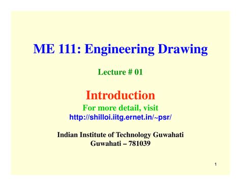 Lecture 1 Introduction - ME 111: Engineering Drawing Lecture # 01 ...