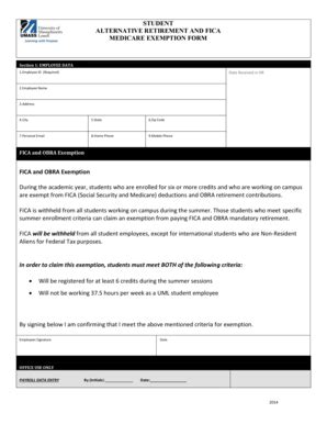 Fillable Online uml STUDENT ALTERNATIVE RETIREMENT AND FICA MEDICARE ...