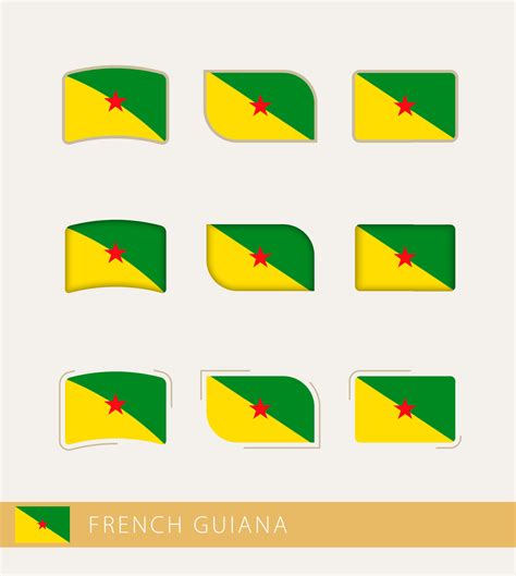 Vector flags of French Guiana, collection of French Guiana flags. 11690651 Vector Art at Vecteezy