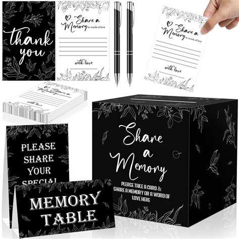 Buy gisgfim 56 Pcs Share a Memory Cards Funeral Memory Cards Box Memory ...