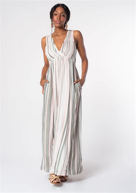 Maxi Dress - Women's Striped Resort Dress | LOVESTITCH