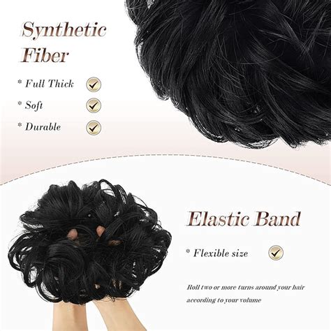 Messy Bun Hair Piece Hair Bun Scrunchies Synthetic Wavy Curly Chignon ...