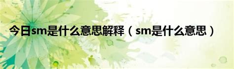 今日sm是什么意思解释（sm是什么意思）_华夏文化传播网