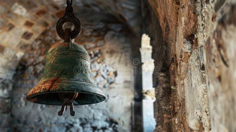 Image shows bell about three metres high, with celebrant alongside