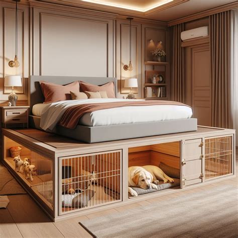 Bed frame with dog kennel underneath – Artofit