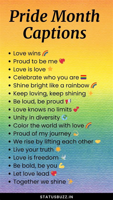 180+ Pride Month Captions & Quotes - StatusBuzz