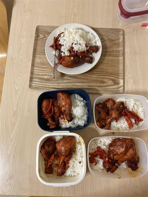 White rice + chicken tandoori drumsticks + red peppers = meal prep for ...