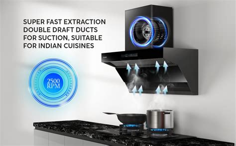 Glen Auto Clean Chimney with Double Draft Suction, Inverter Technology ...