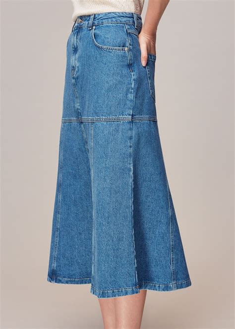 Denim Denim Midi Skirt | WHISTLES | Whistles UK