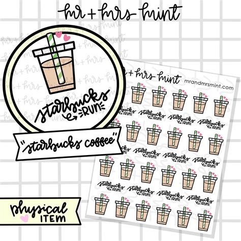Starbucks Coffee Stickers | Hand Drawn Stickers, Planner Stickers ...