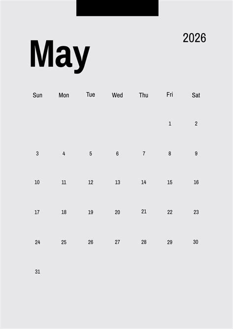 May 2026 Calendar Template