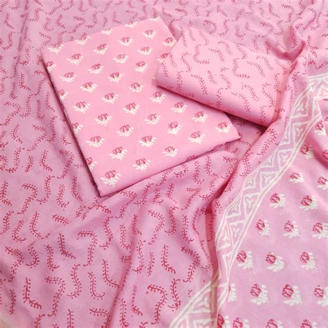 Set 8-8th May - Beautiful pink cotton - All over flower Block prints ...