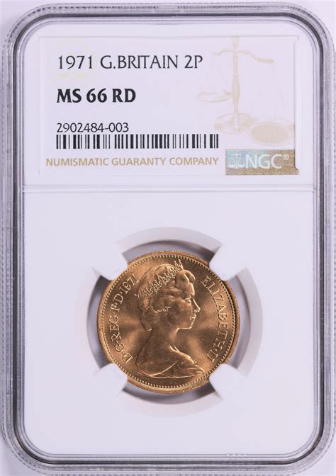 Great Britain 1971 2 Pence New Pence KM-916 NGC MS-66 RD (Item 1959426 ...