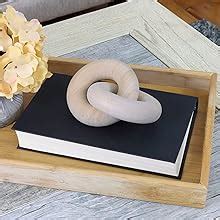 PSWOOD Natural Wood Knot Décor Accent 2-Link Chain Object Modern for ...