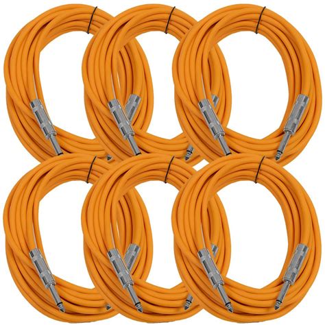 Seismic Audio - SASTSX-25 (6 Pack) - 25 Foot TS 1/4" Guitar, Instrument ...