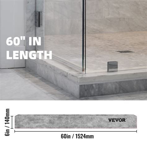 VEVOR Shower Curb, 60'' x 4'' x 6'', Cuttable Waterproof XPS Foam Curb ...