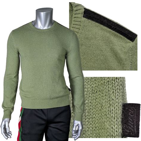 GUCCI SWEATER MENS GREEN ALPACA ANGORA SILK w LOGO TAB sz M MEDIUM | eBay