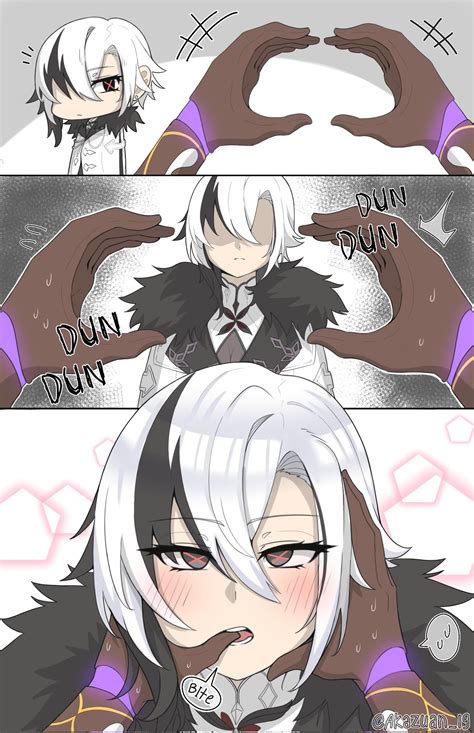 aether and arlecchino (genshin impact) drawn by akazuan_19 | Danbooru