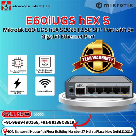 Mikrotik E60iUGS hEX S 2025 Gigabit Ethernet Port Dealer in Delhi