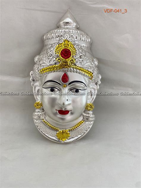 Silver Face Lakshmi Amman For Varalakshmi Vratham and Pooja VDF-041 ...