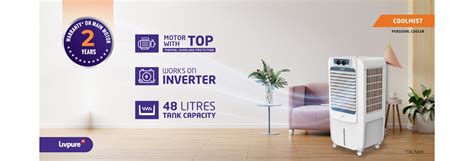 Buy Livpure Coolmist 48L Personal Air Cooler with 2300 CMH Air delivery ...