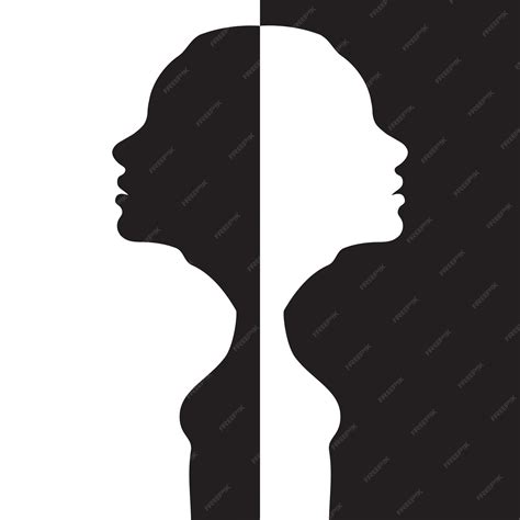 Premium Vector | Two silhouettes of a woman head are turned away from ...