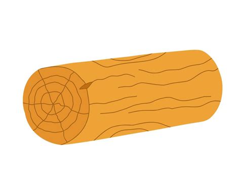 log clipart. Hand drawn flat illustration isolated on white. 42668980 ...