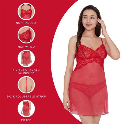 Essential Lace Non Padded Non Wired Bridal Wear Lace Babydoll Chemise ...