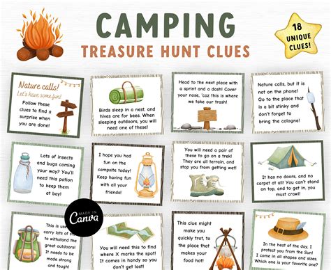 21 camping scavenger hunt riddles printable pdf – Artofit