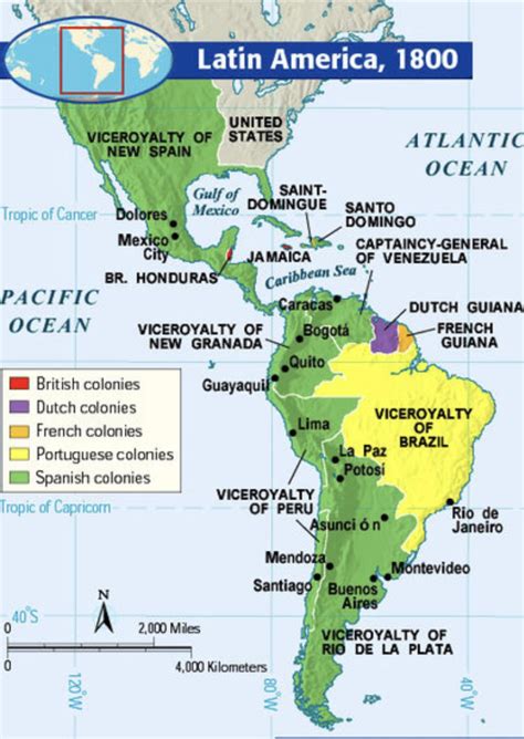 83. Latin American Revolution Map, 1800 – Ms. Saghir's World History Class