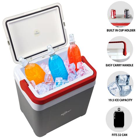 Koolatron Ice Chest Cooler with Locking Carry Handle, 25L (26 qt), 32 ...