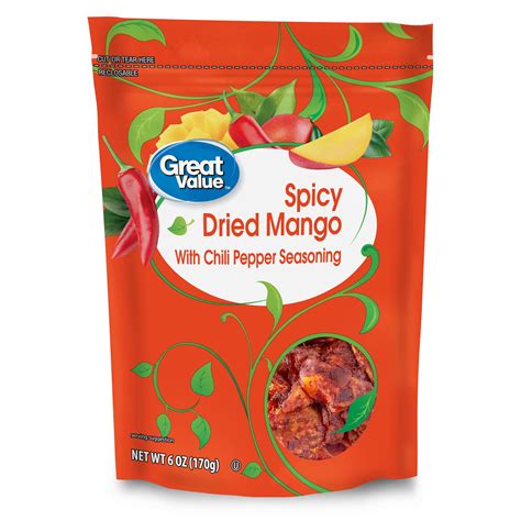 Great Value Spicy Dried Mango with Chili Pepper Seasoning - Walmart.com