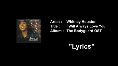 Whitney Houston - I Will Always Love You with Lyrics - YouTube